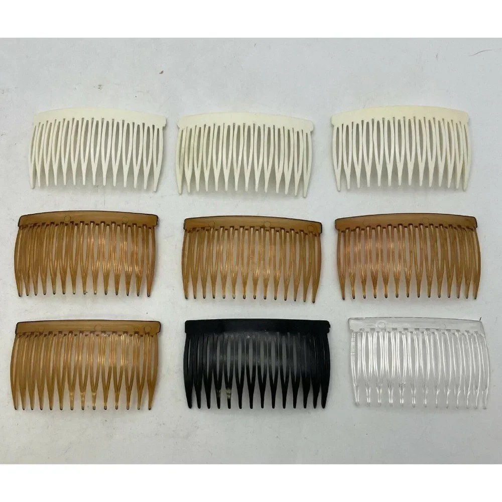 Vintage Lot of 9 Hair Side Comb Hard Plastic